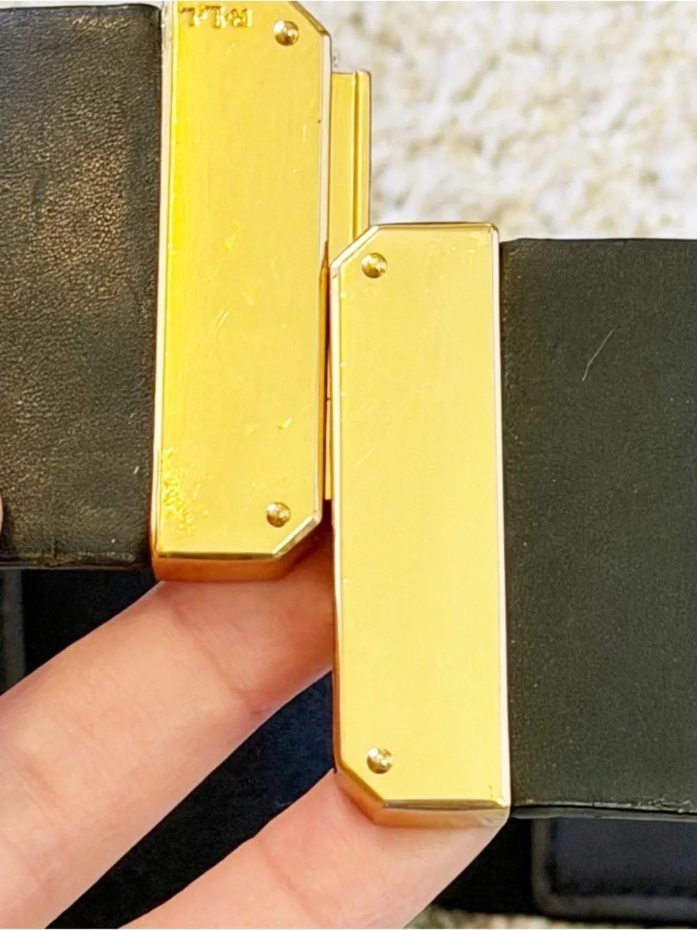 Lauren Ralph Lauren Black Belt Sz S Statement Classic Modern Gold Evening Career